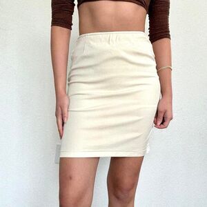 Prada cream silk mini skirt
